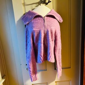 Bailey 44 Light Purple Mohair Zip Up Sweater